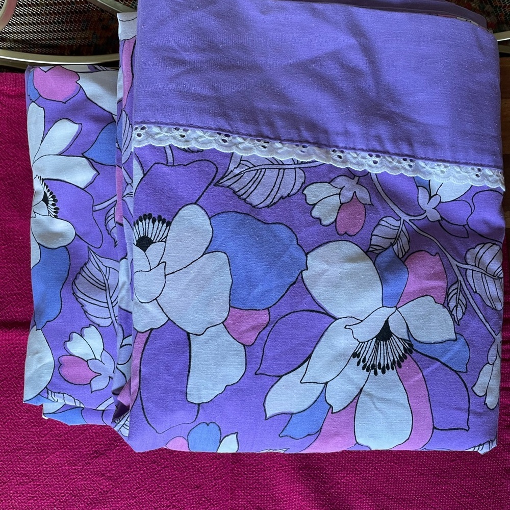 Vintage 1960’s Sears Double Fitted and Flat Sheet. No pillowcases.